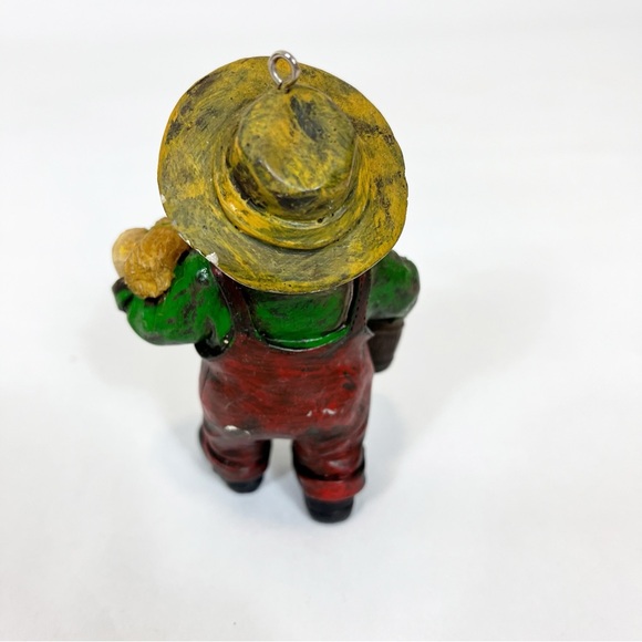 Farmer Santa Ornament Corn & Wheat Resin Vintage - Picture 3 of 6